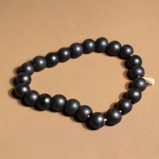 方言和田玉精品放漏阿拉善复古黑色磨砂哑光玛瑙手串简约风手链x5